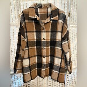 Plaid Flannel Shacket with Pockets